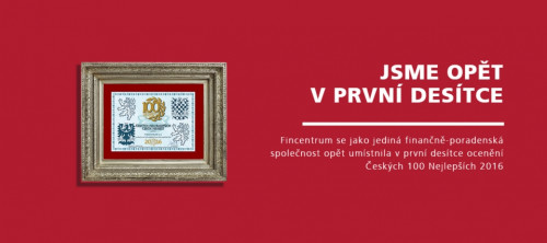 Fincentrum a.s. opět v první desítce Českých 100 nejlepších 2016